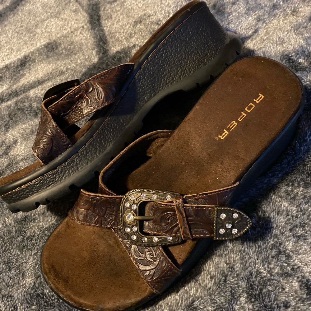 Roper brand heel leather sandal